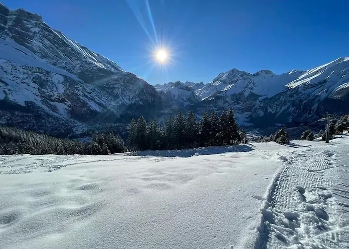 Chalet Spatz Loft With Sauna Kandersteg Oeschinen Lake 칸더슈텍