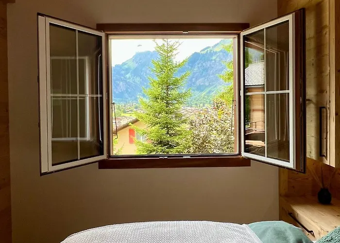 아파트 Chalet Spatz Loft With Sauna Kandersteg Oeschinen Lake